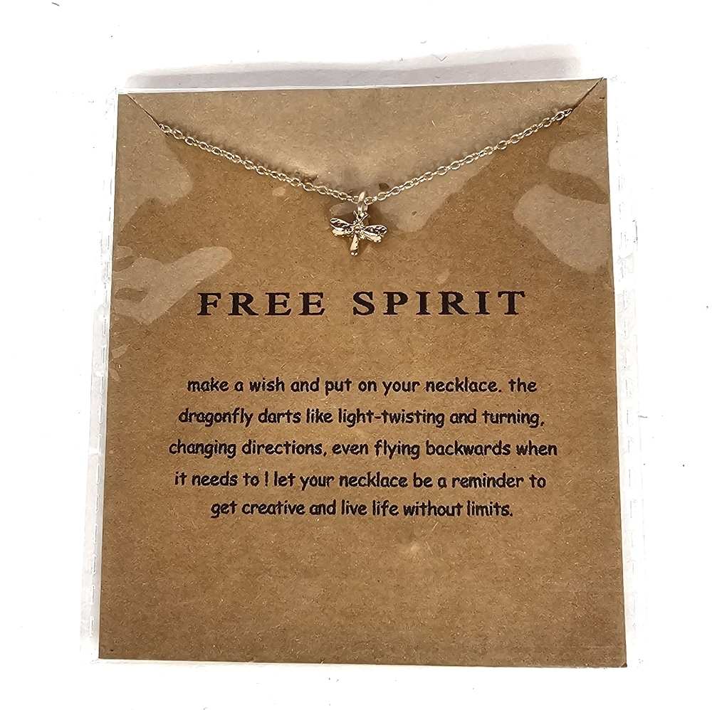 Free Spirit Gold-tone Dragonfly Necklace NWT